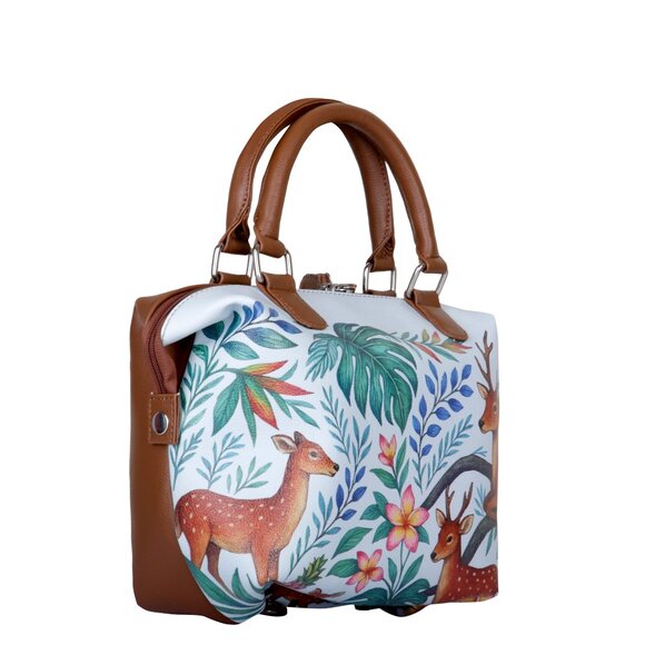 Printed Leather 3-in-1 Convertible Top Handle Crossbody Bag for Women- Daily Use - Picture 16 of 16